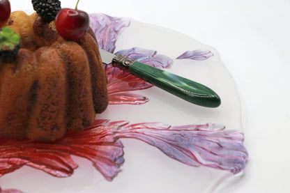 Bol de service vintage Walther Glas feuille d'acanthe années 80 violet violet rose rouge lilas