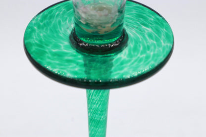 Vintage Candle Holder Glass Blue Green by Flirt Memphis 80s 90s