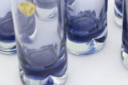 Vintage Trinkglas Murano Glas von Cristal Arti Vetro Violett 60er 70er Set von 6
