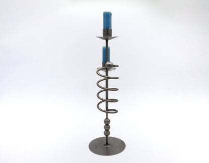 Vintage Metal Candle Holder Black Spiral Memphis Milano