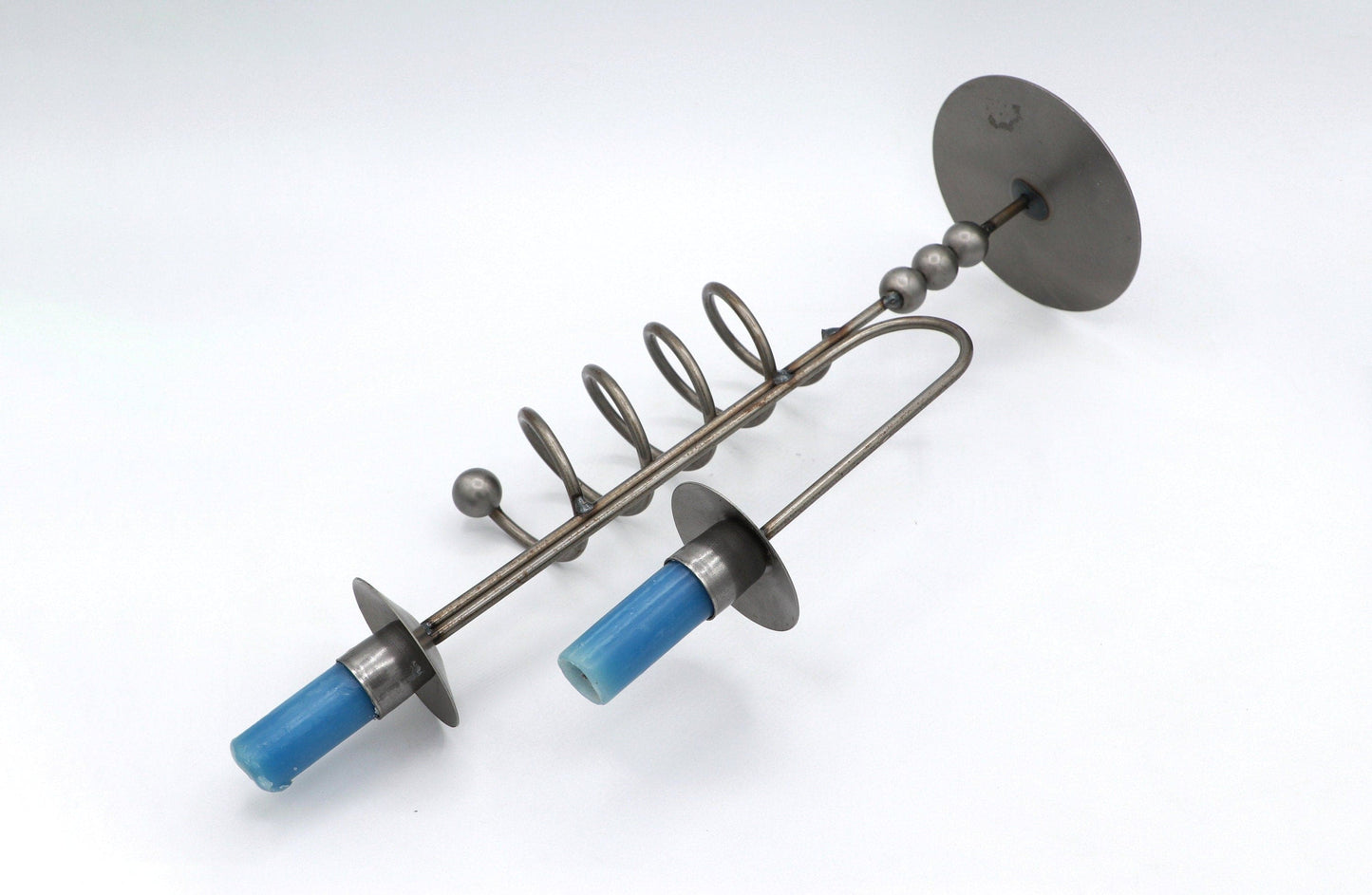 Vintage Metal Candle Holder Black Spiral Memphis Milano