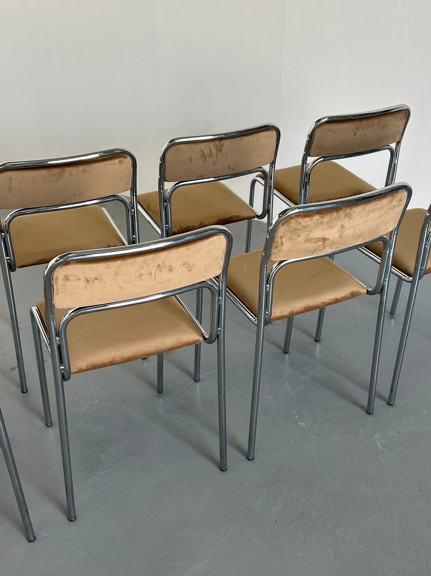 Vintage Stuhl beige Chromstahl Vintage Zustand
