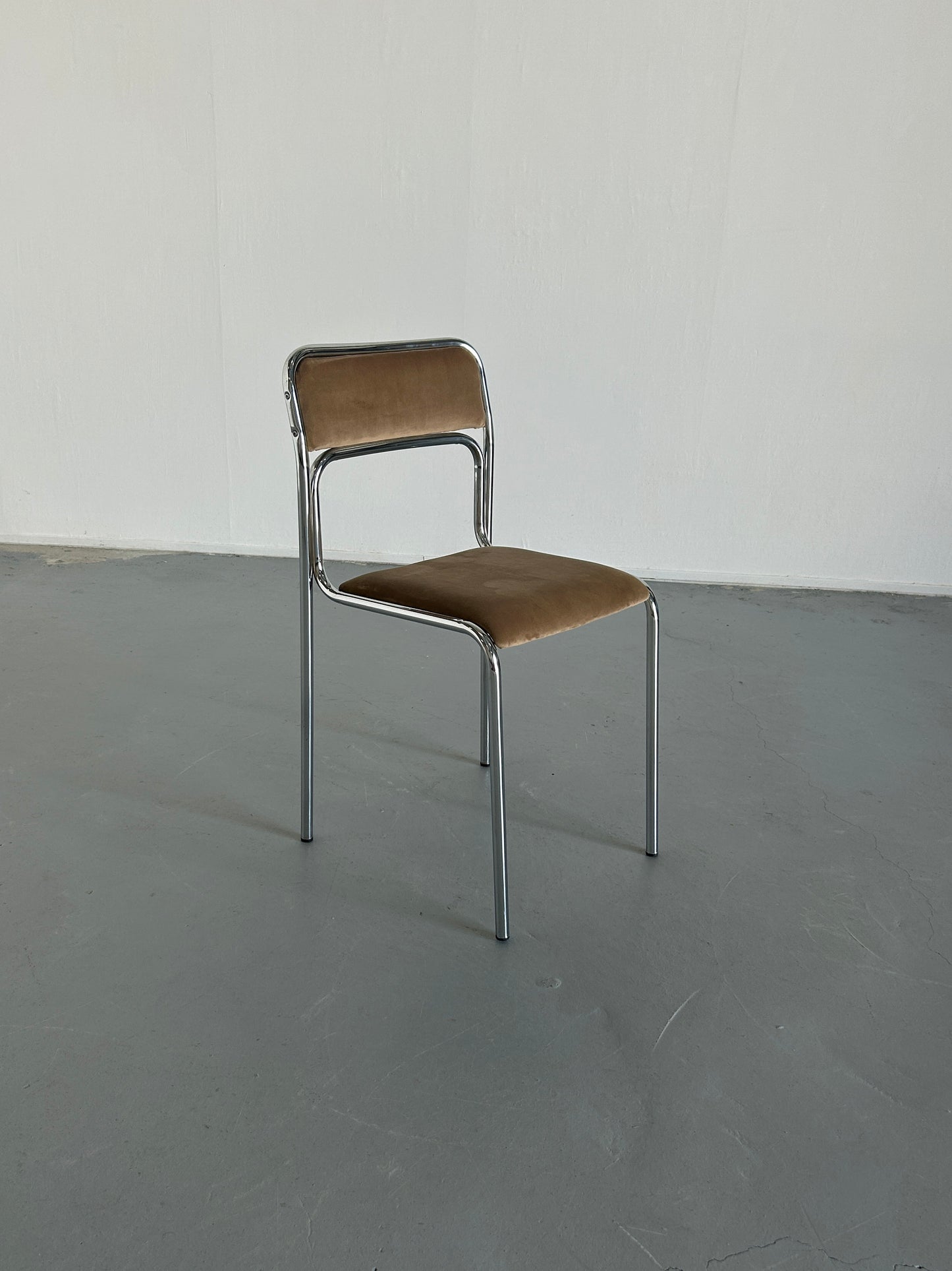 Vintage Stuhl beige Chromstahl Vintage Zustand
