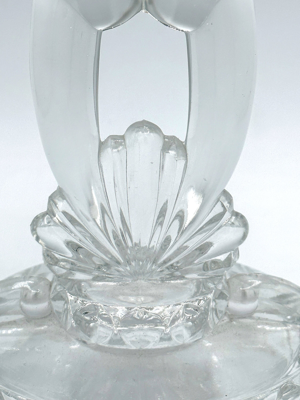 Vintage Kerzenhalter Art Deco Revival Glas Muschel 1980er