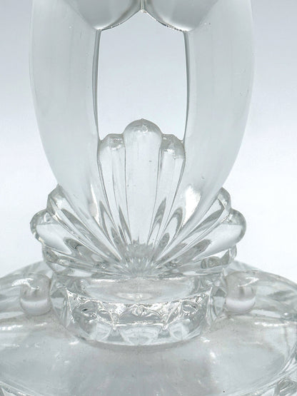 Vintage Kerzenhalter Art Deco Revival Glas Muschel 1980er