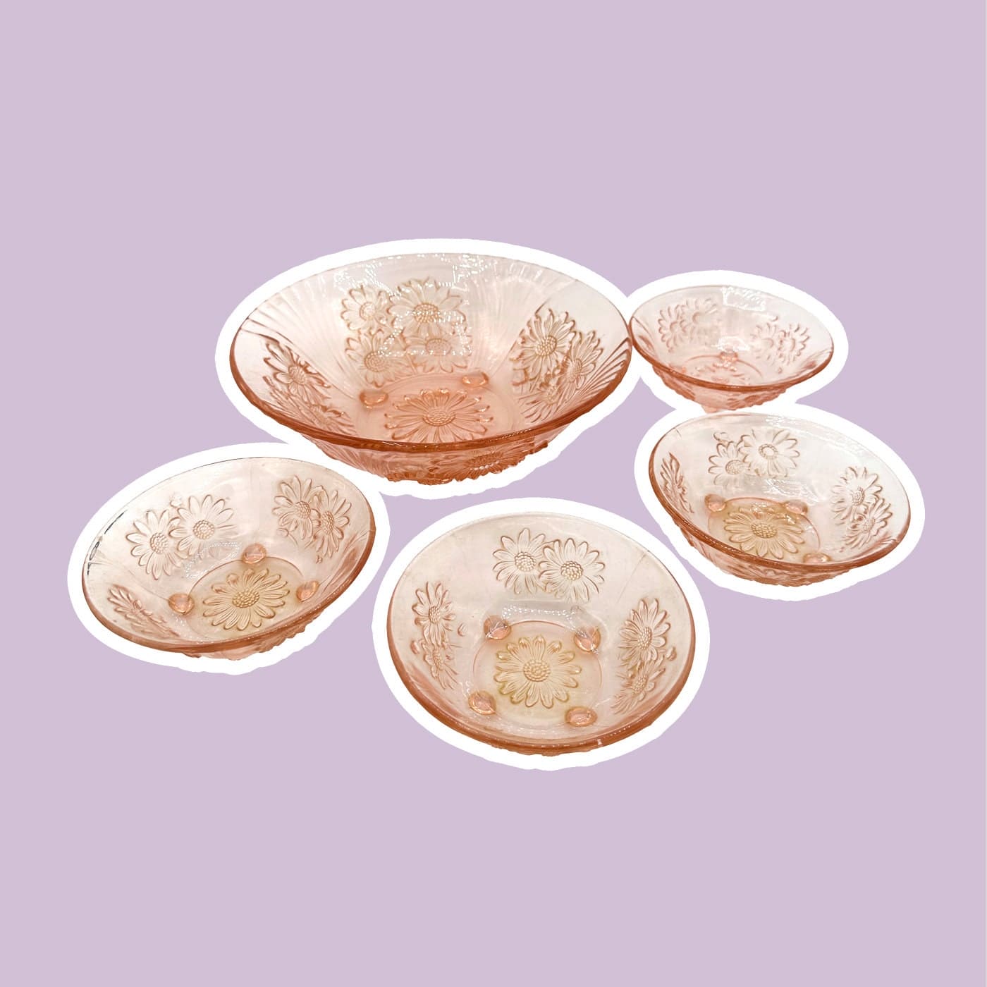 Vintage Rosalin Glas Kompottschale Art Deco von Walther