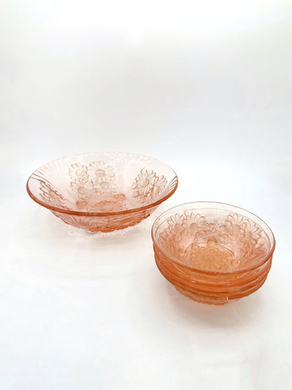 Vintage Rosalin Glas Kompottschale Art Deco von Walther