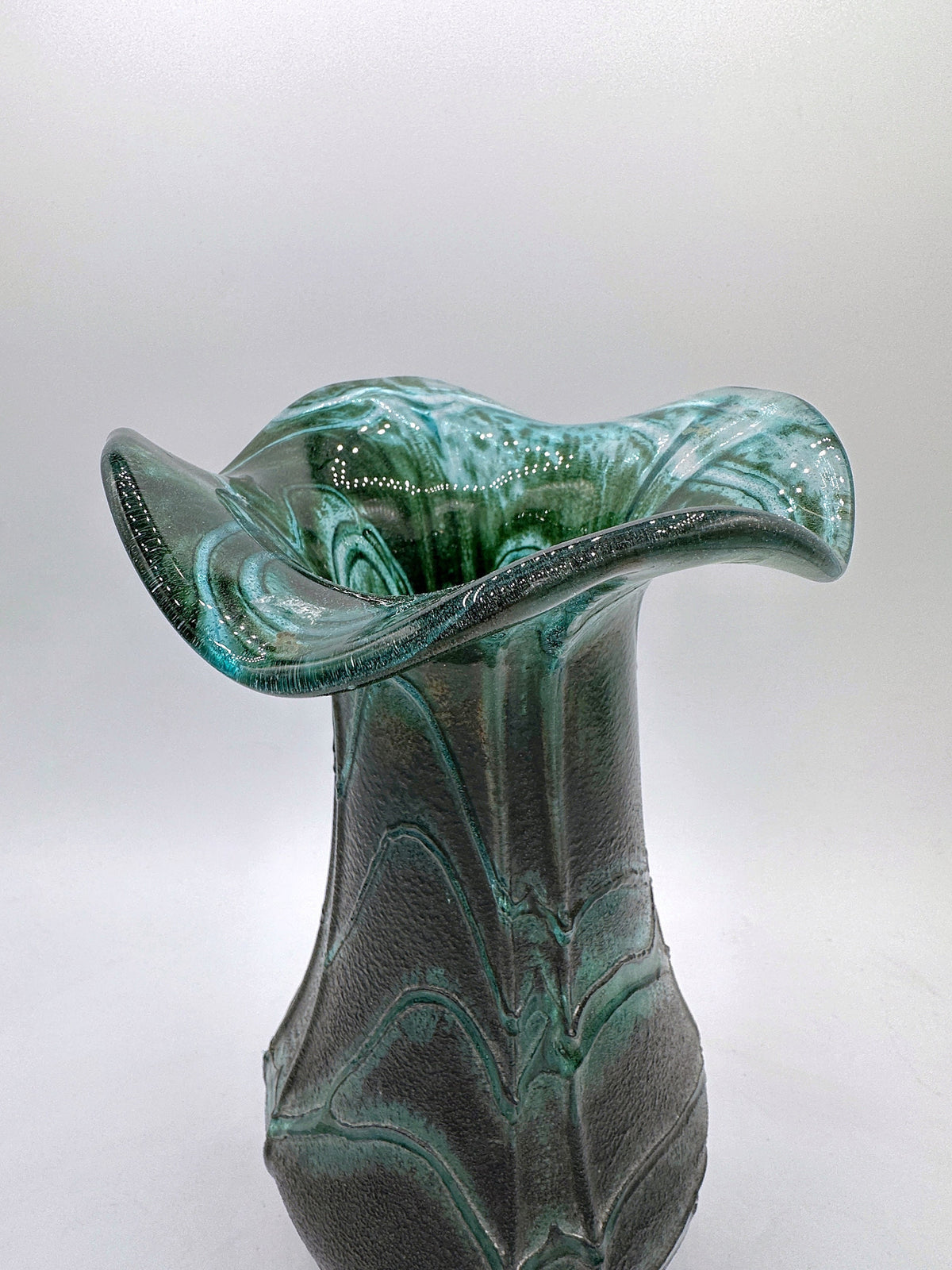 Vintage Glasvase Dunkelgrün Weinfurtner Jugendstil – 2nd home