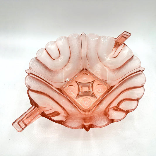 Vintage Schale Rosalin Glas von Walther Glas Art Deco 1930er