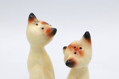 Vintage Salz Pfeffer Streuer Katze 50er von Holt Howard Handbemalt Set von 2