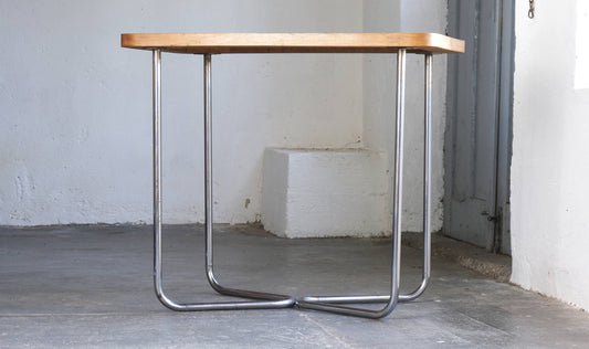 Vintage Beistelltisch Bauhaus Stahlrohr mit Schlaufenfuß