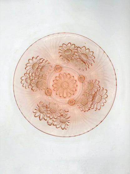 Vintage Rosalin Glas Kompottschale Art Deco von Walther