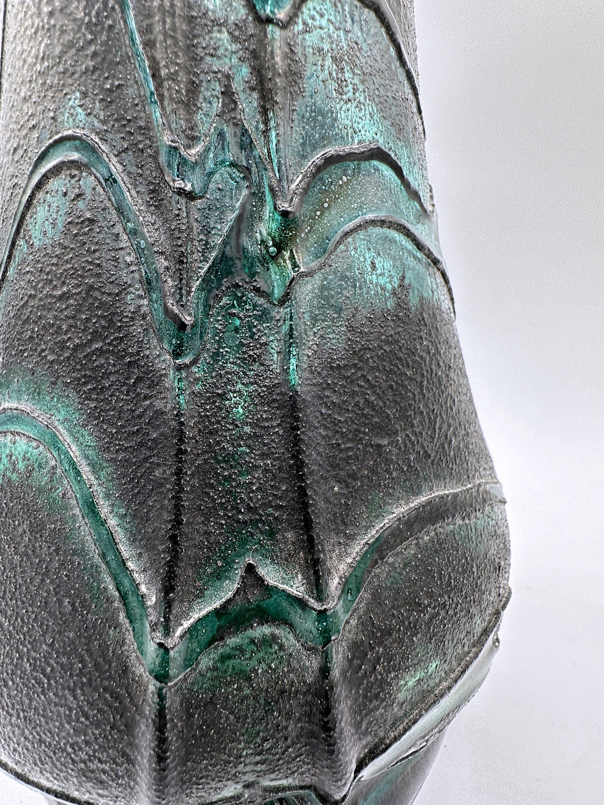 Vintage Glas Blumenvase Grün Jugendstil von Weinfurtner Glashütten Deutschland