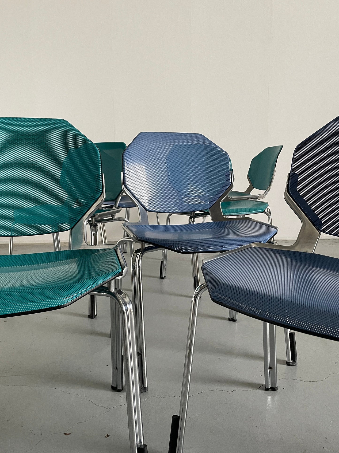 Vintage Stuhl von Fröscher Sitform für Fröscher Sitform Grün, Blau