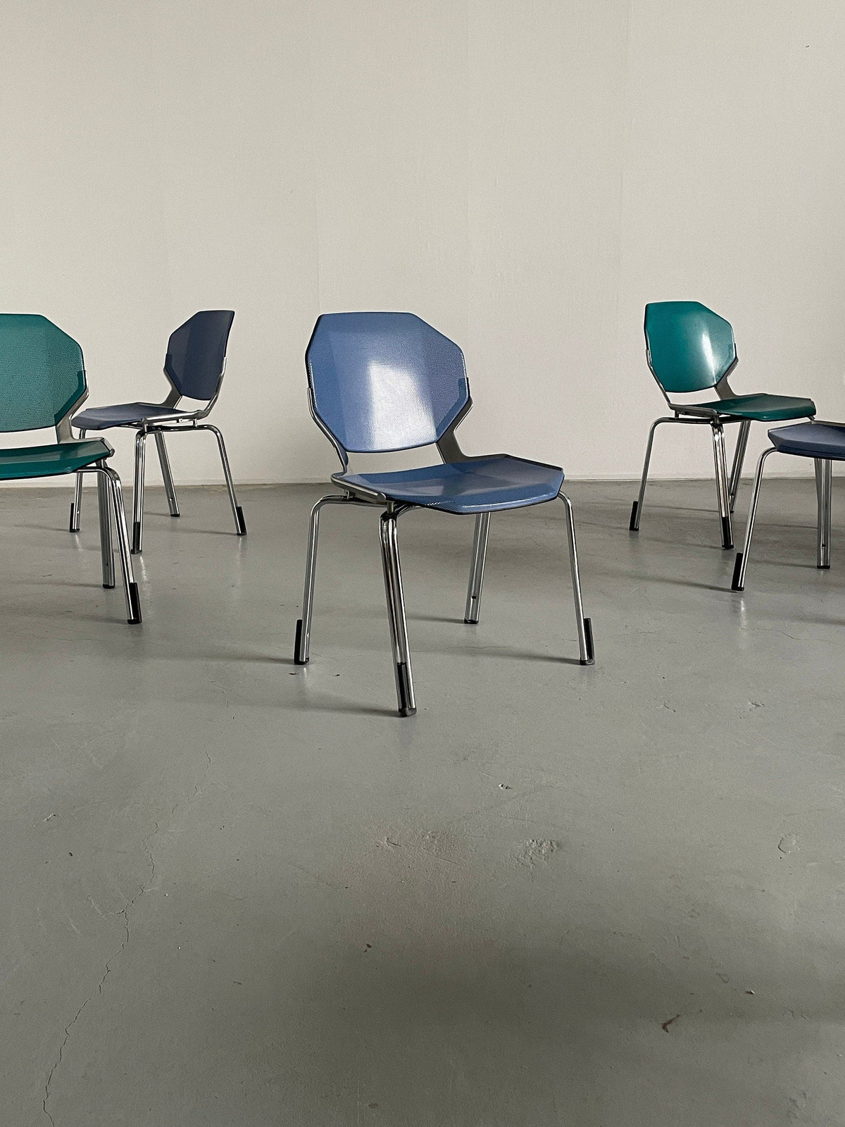 Vintage Space Age Dining Chair by Fröscher Sitform in Blue or Green