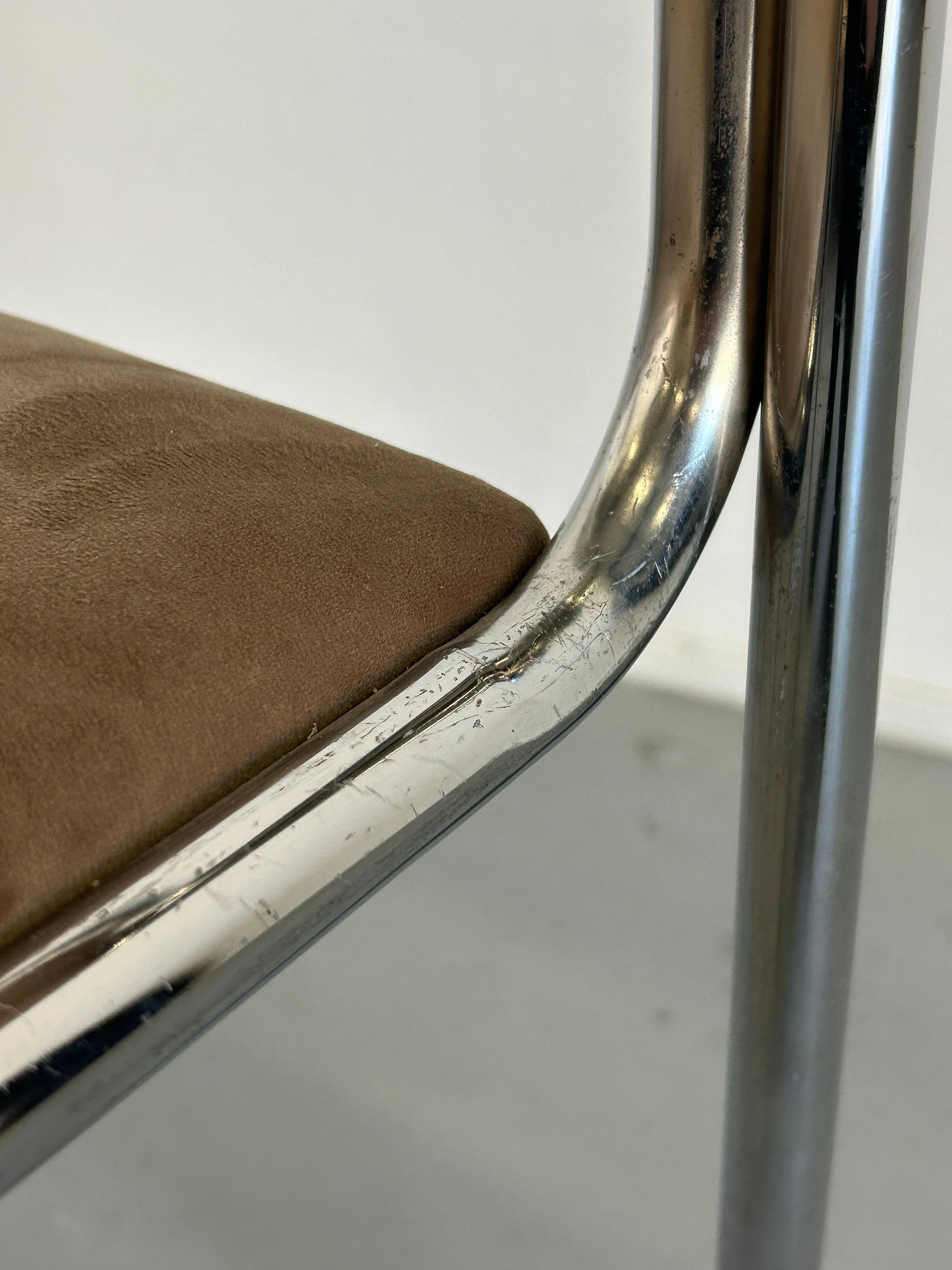 Vintage Stuhl beige Chromstahl Vintage Zustand