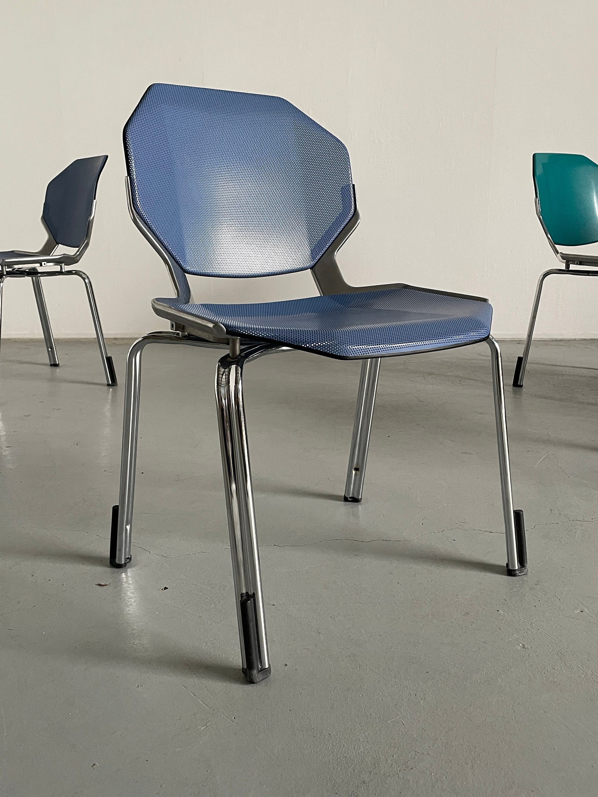Vintage Stuhl von Fröscher Sitform für Fröscher Sitform Grün, Blau