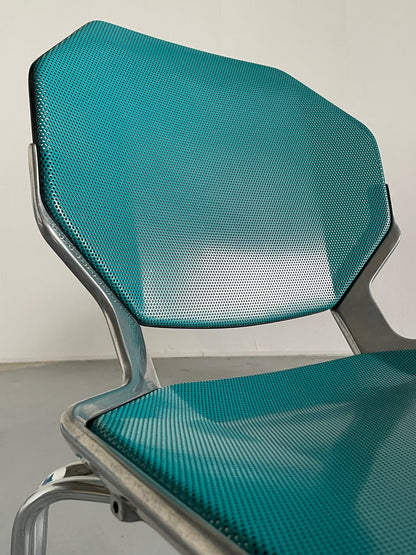 Vintage Stuhl von Fröscher Sitform für Fröscher Sitform Grün, Blau