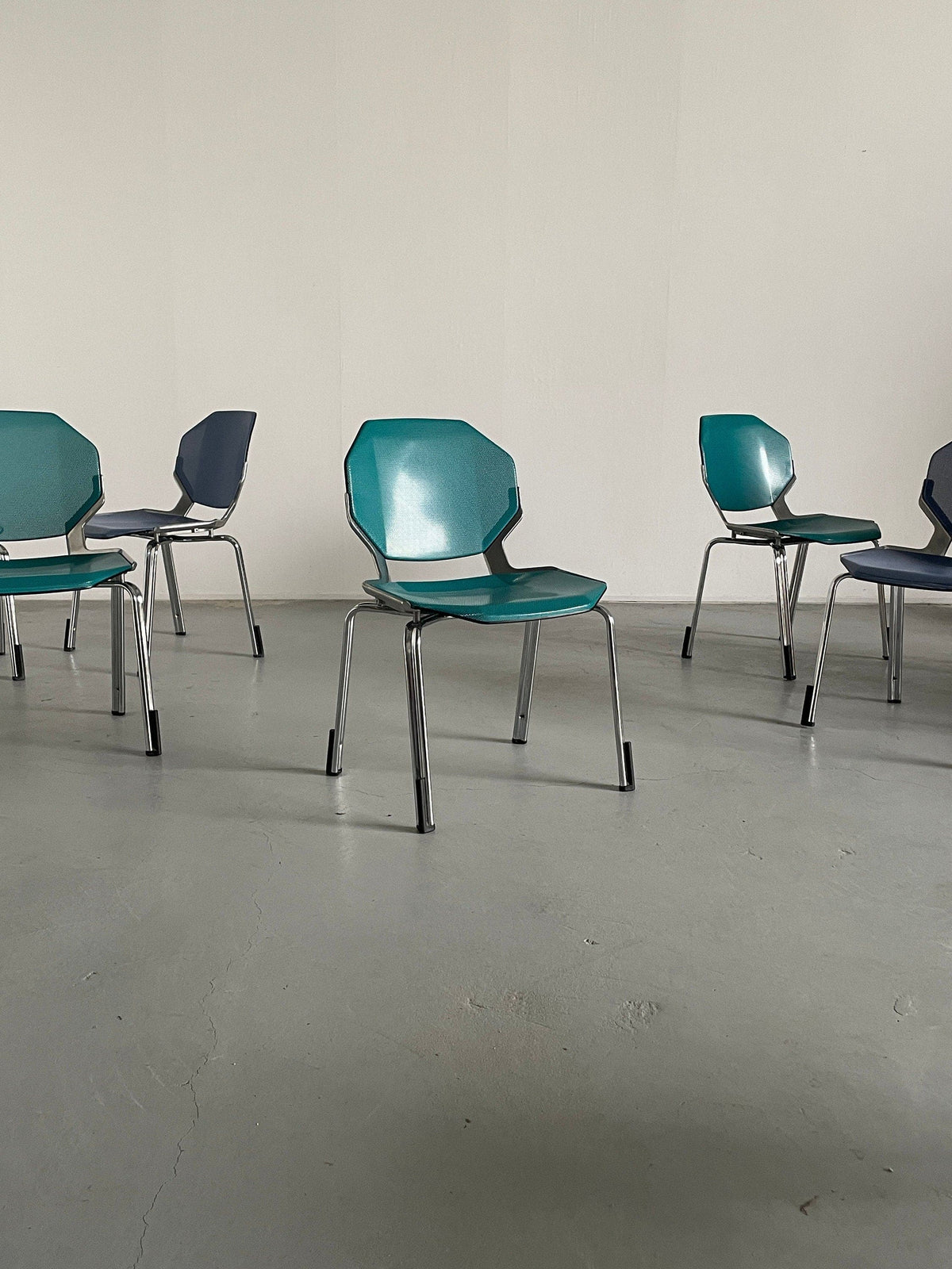 Vintage Space Age Dining Chair by Fröscher Sitform in Blue or Green