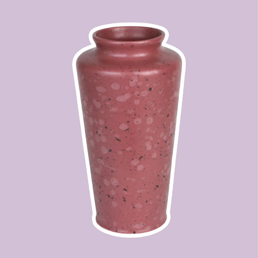 Vintage Vase Ceramic by MF Design Fuchsia Speckles Purple Pink Memphis 90s