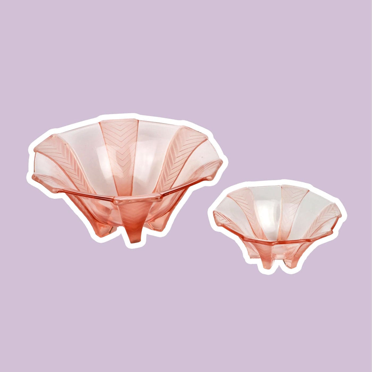 Bol en verre Rosalin vintage Walther Söhne Art Déco Set de 2