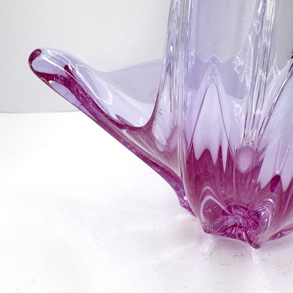 Vintage Schale Murano Glas Alexandrit Neodym Flieder Rosa Swirl