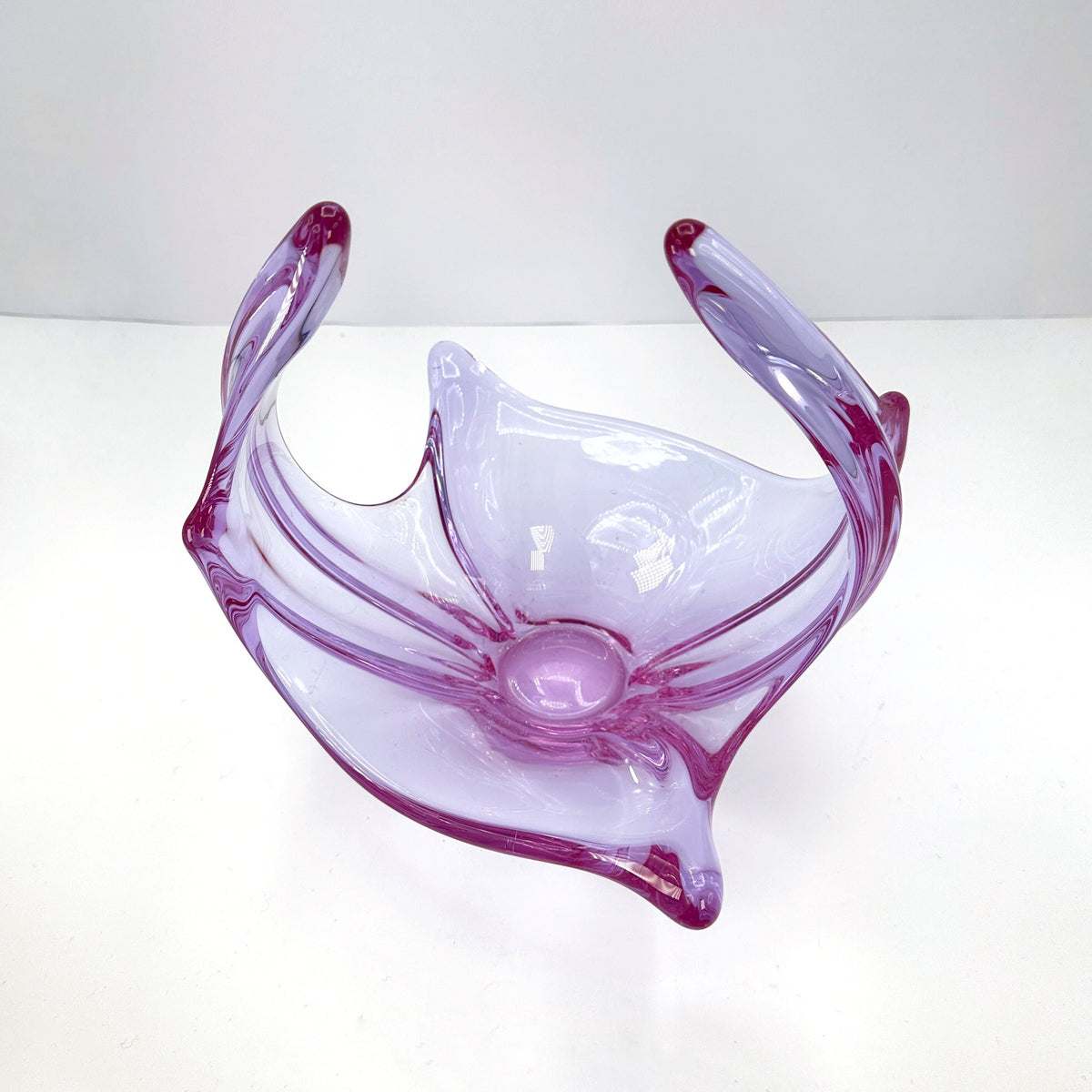 Vintage Schale Murano Glas Alexandrit Neodym Flieder Rosa Swirl