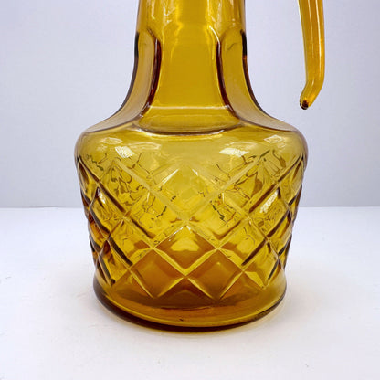 Vintage Carafe Italian Glass Yellow 1970s