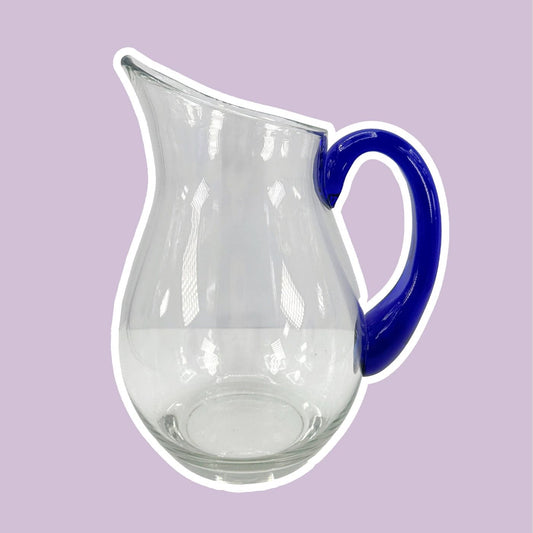 Vintage Carafe Glass Blue 1980s