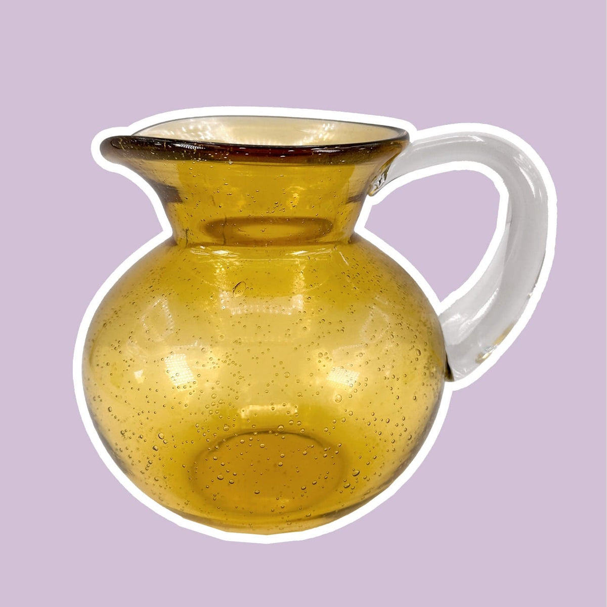 Carafe vintage en verre de Murano jaune ambré, style moderniste du milieu du siècle