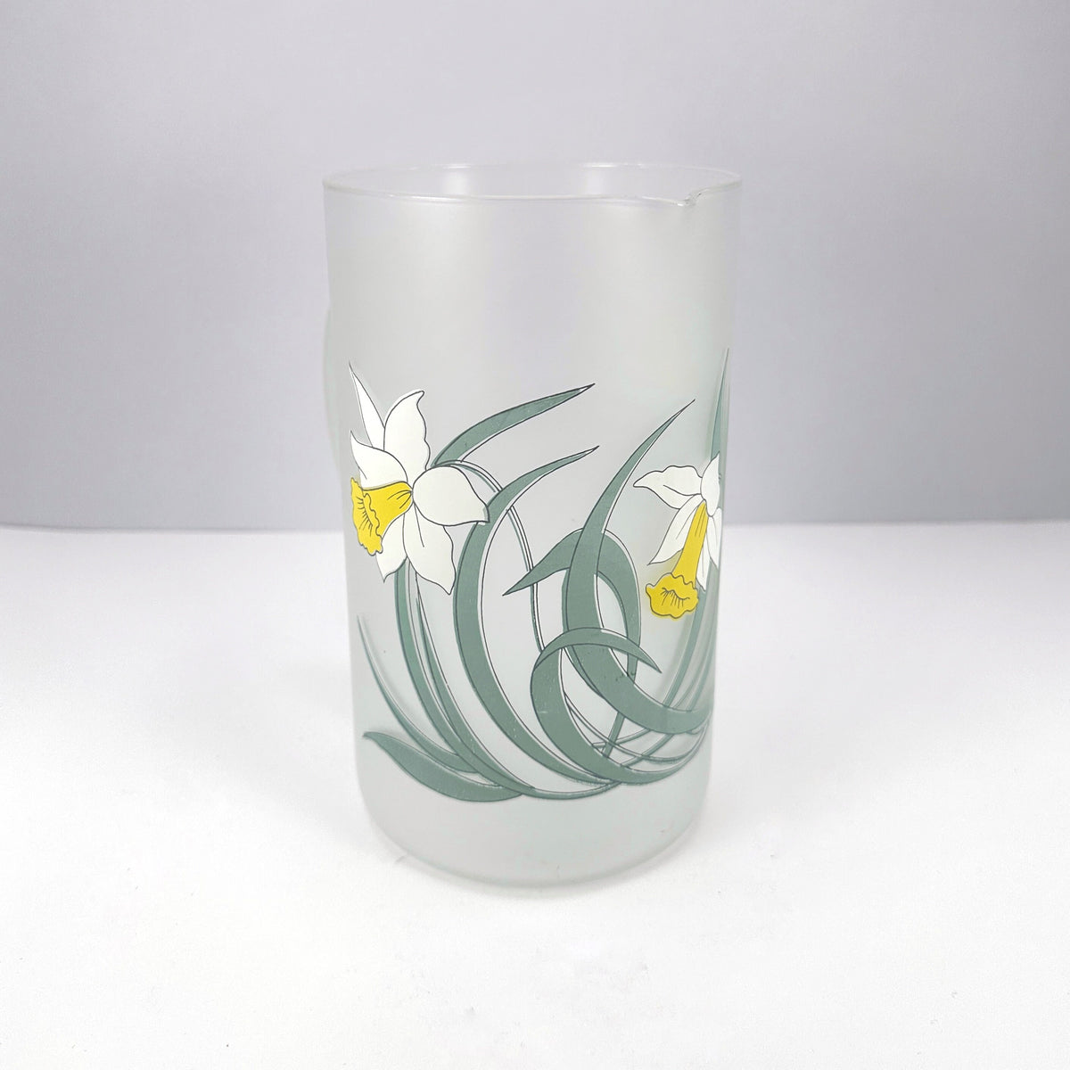 Vintage Glaskaraffe von Cerve Italia mit floralem Dekor