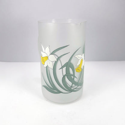Vintage Glaskaraffe von Cerve Italia mit floralem Dekor
