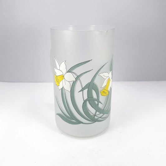 Vintage Glaskaraffe von Cerve Italia mit floralem Dekor