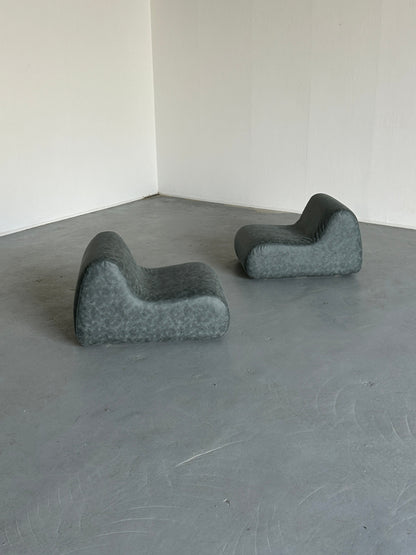 Vintage Lounge Chair Italien Mid-Century-Modern 1970er Set von 2