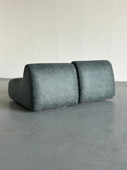 Vintage Set von 2 Lounge Sessel Grau Schaumstoff Kunststoff