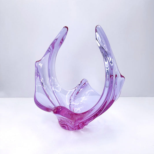 Vintage Schale Murano Glas Alexandrit Neodym Flieder Rosa Swirl