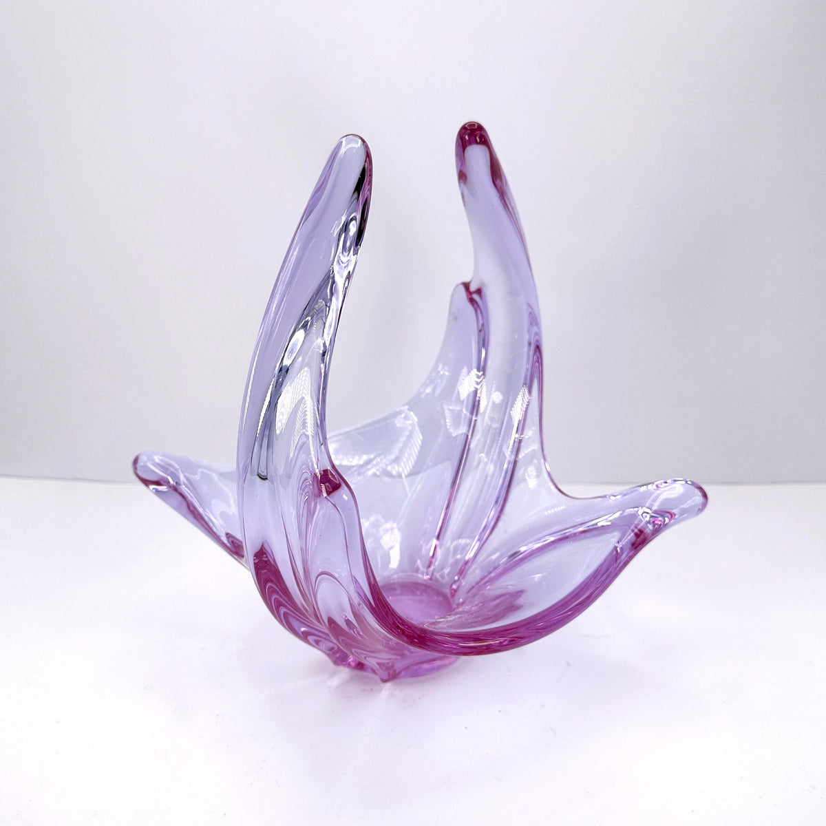 Vintage Schale Murano Glas Alexandrit Neodym Flieder Rosa Swirl