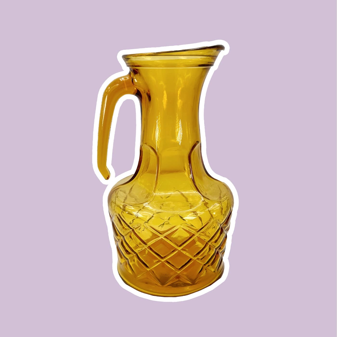 Vintage Carafe Italian Glass Yellow 1970s