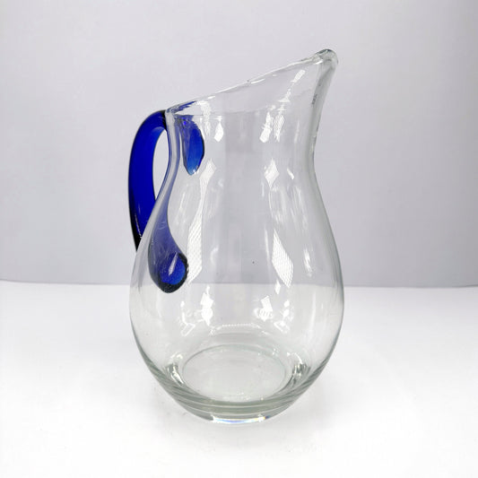 Vintage Karaffe Glas Blau 1980er