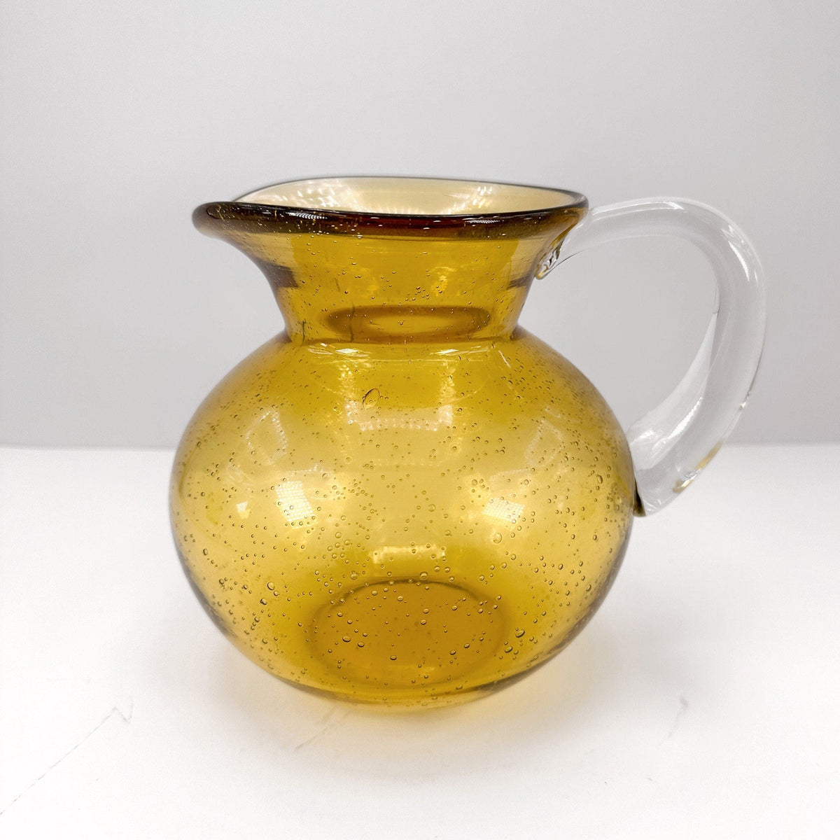 Carafe vintage en verre de Murano jaune ambré, style moderniste du milieu du siècle
