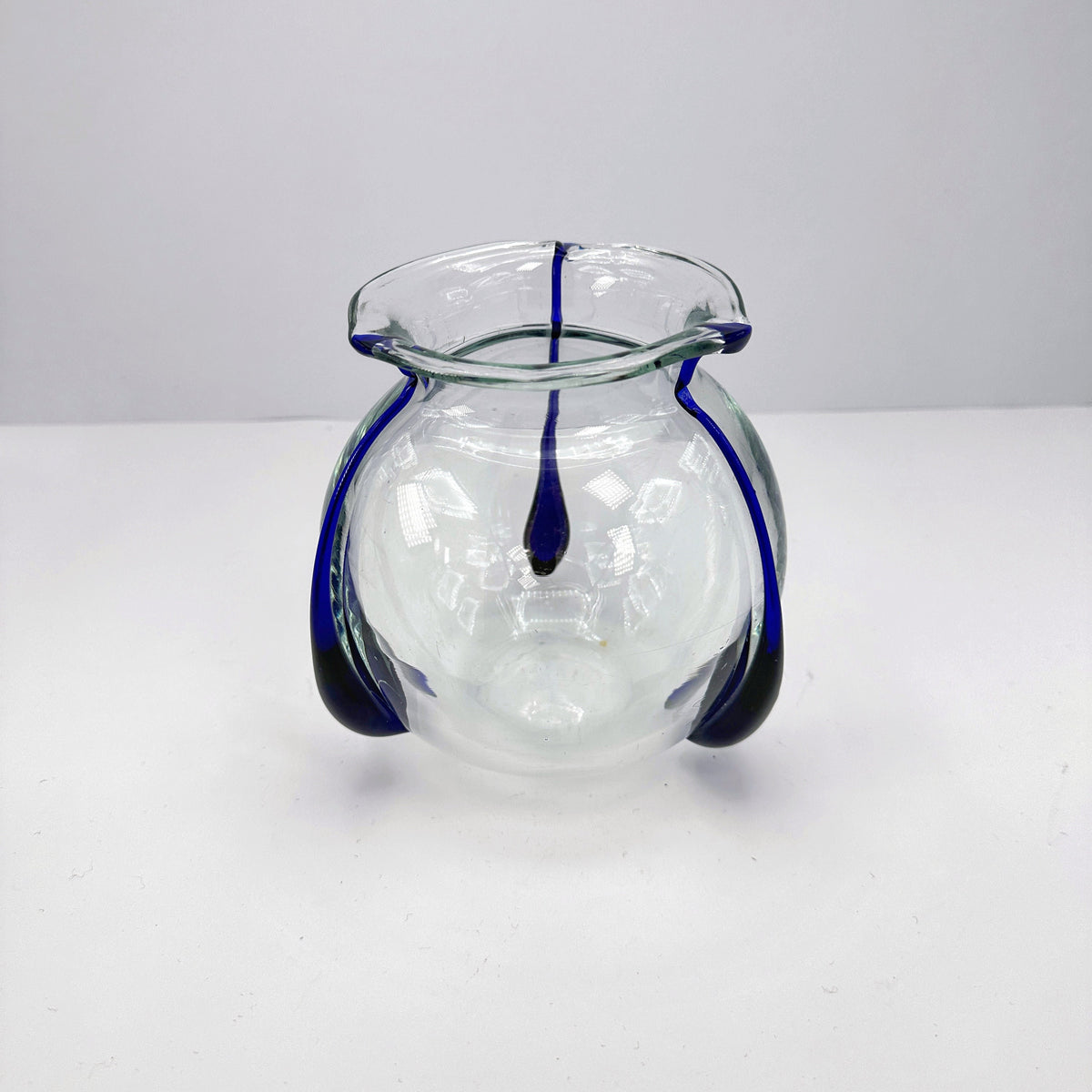 Vintage Vase Glaswerk Freiherr von Poschinger Blau Jugendstil