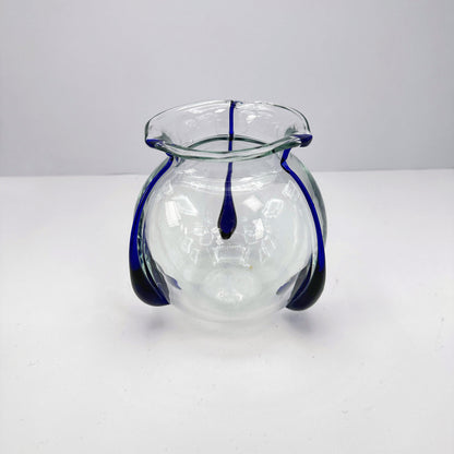 Vintage Vase Glaswerk Freiherr von Poschinger Blau Jugendstil