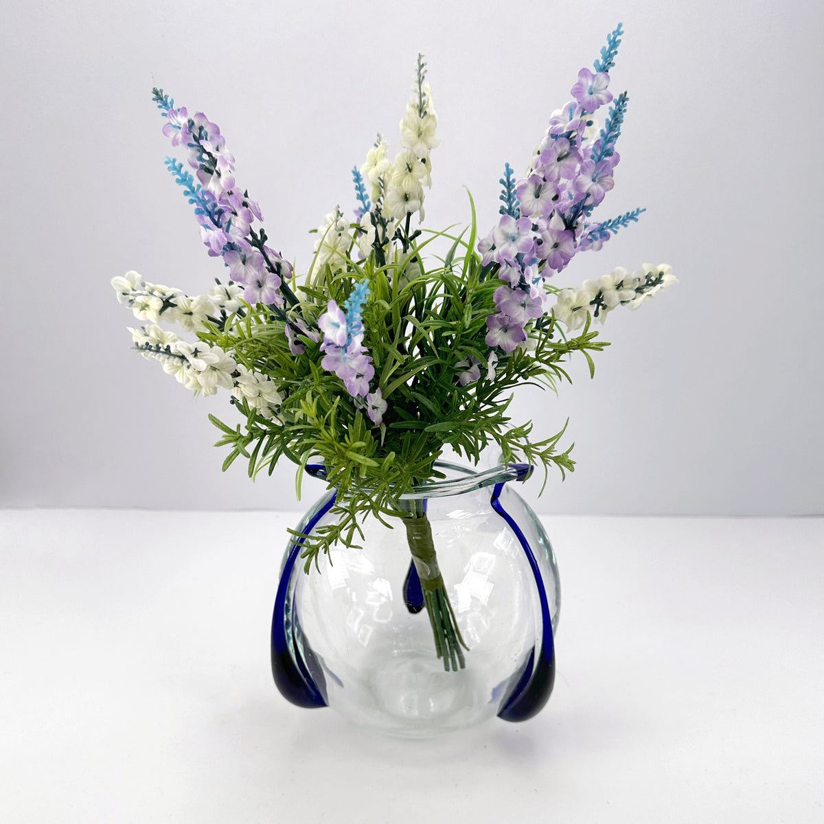 Vintage Vase Glaswerk Freiherr von Poschinger Blau Jugendstil