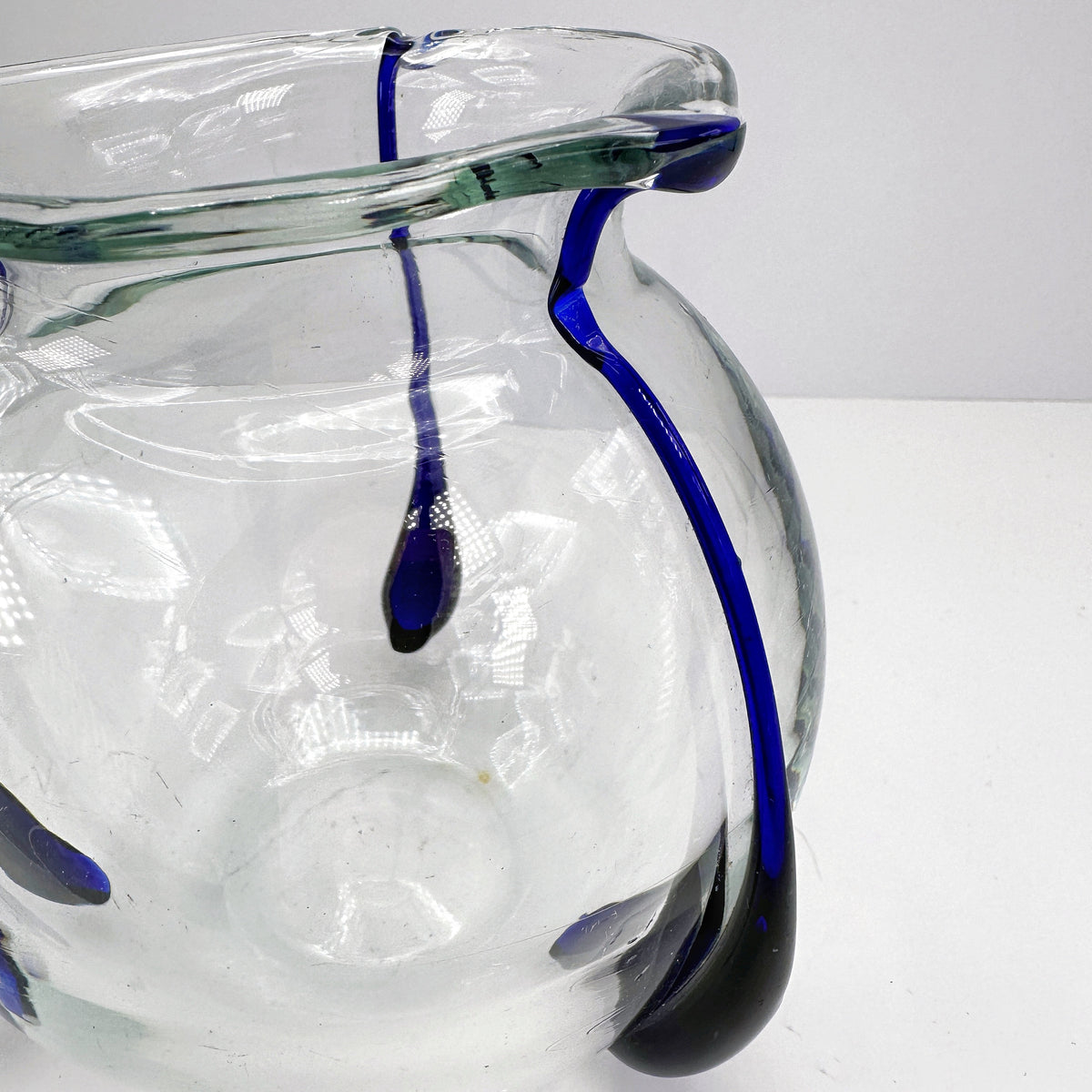 Vintage Vase Glaswerk Freiherr von Poschinger Blau Jugendstil