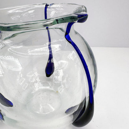 Vintage Vase Glaswerk Freiherr von Poschinger Blau Jugendstil