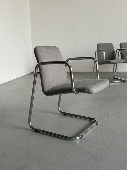 Vintage Freischwinger Sessel von unbekannt für unbekannt, Italien, 1970er, Chrom Stahl