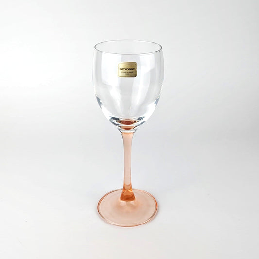 Verre à vin vintage par Luminarc pour Luminarc Pink Stem Rosalin années 80, lot de 6