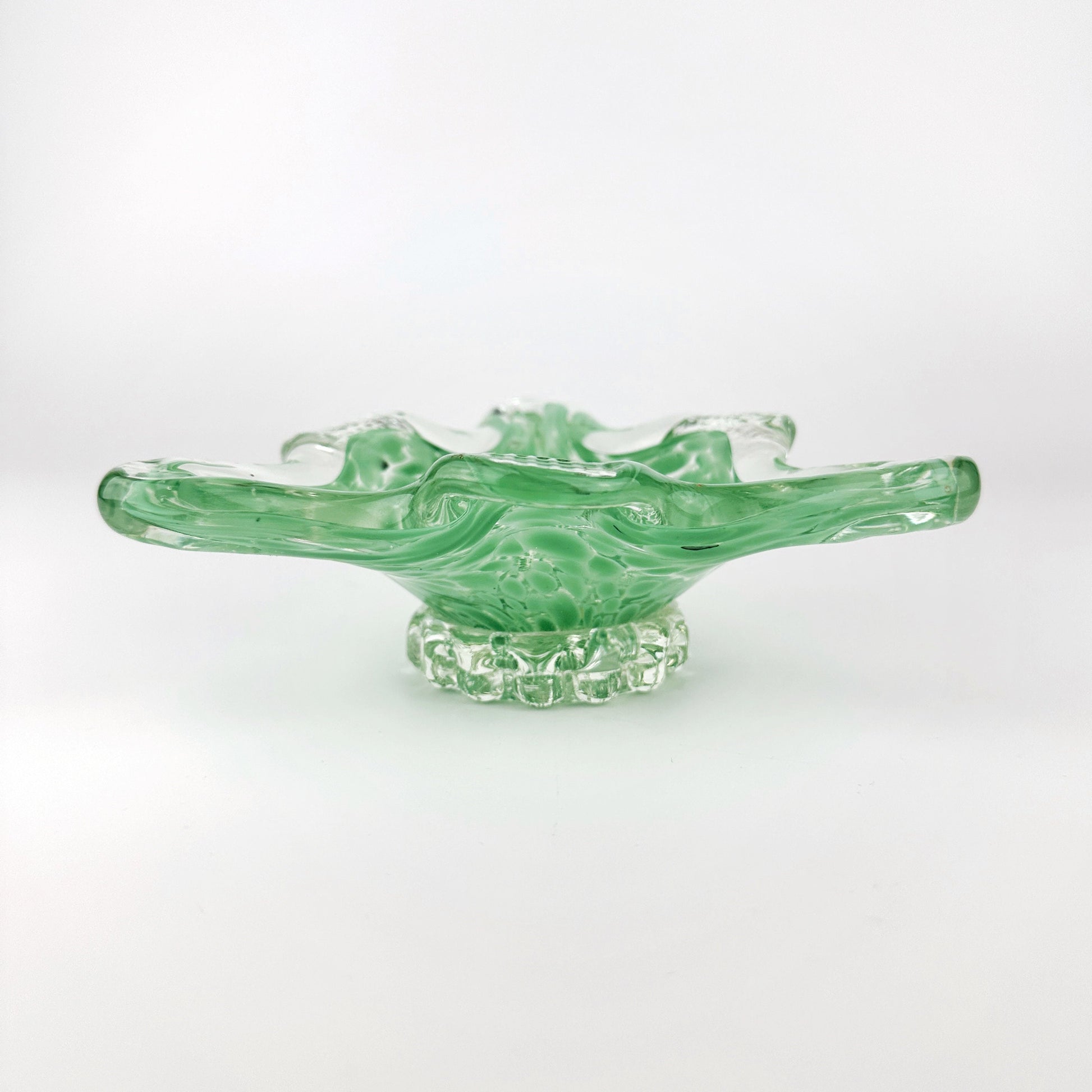 Vintage Murano Aschenbecher Pastellgrün Dreieck 70er Jahre