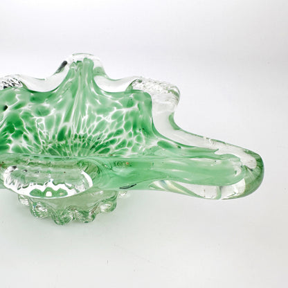 Vintage Murano Aschenbecher Pastellgrün Dreieck 70er Jahre