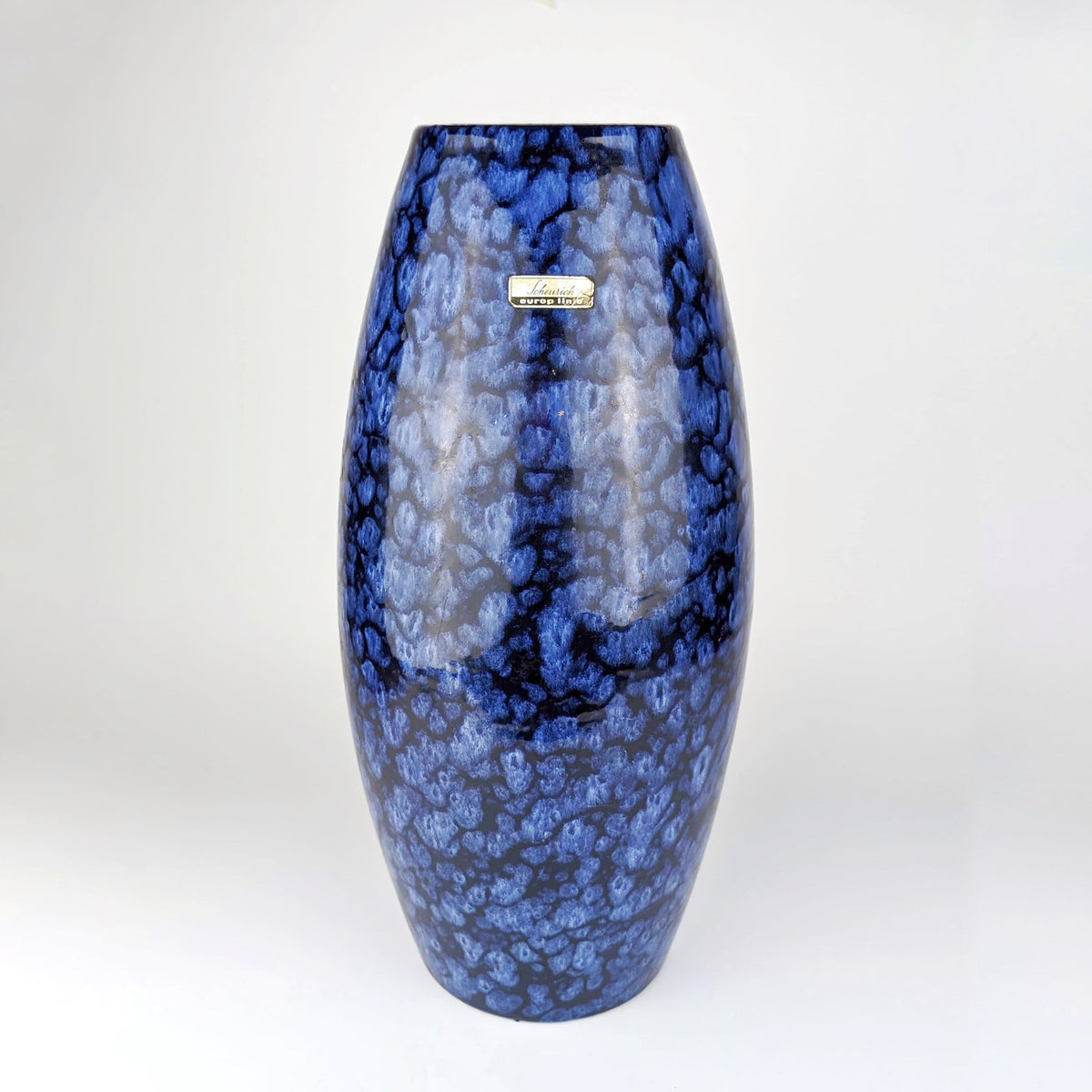 Vintage Blumenvase Fat Lava von Scheurich blau 70er